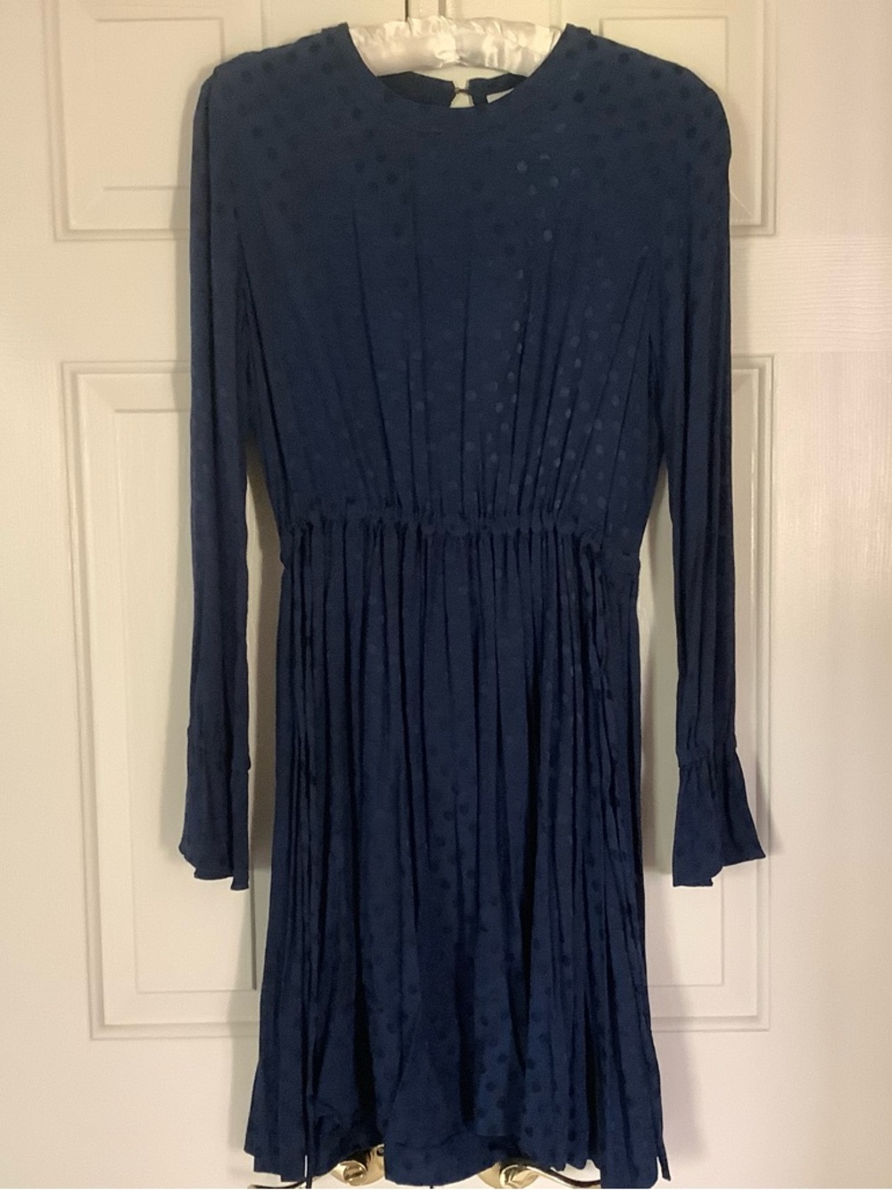 Sandro Lori Long Sleeve Midi Dot- Print Dress